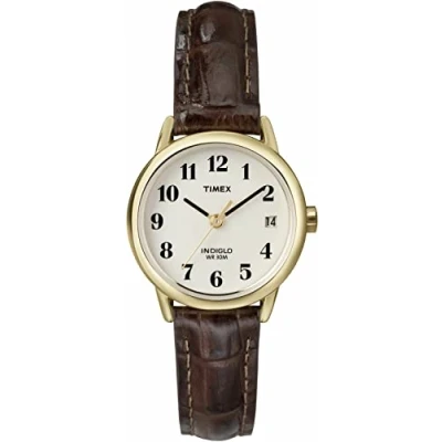 Imagen de Reloj Timex Easy Reader para mujer, 25 mm, marrón y dorado, T20071