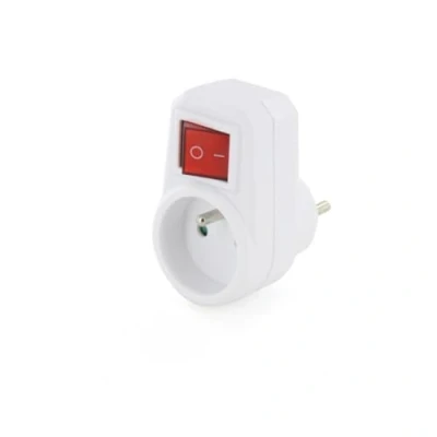 Imagen de Universal Dominostekker 1 x 16 a wit + schakelaar 54120