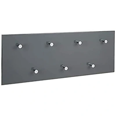 Imagen de HAKU Möbel Perchero de pared cromo, gris, MDF, metal Dim.: AN 80 cm x AL 30 P 6 cm, Estilo: Moderno
