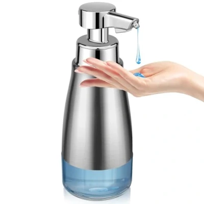 Imagen de Dispensador Jabon Automatico Acero Inoxidable IPX5 Resistente Recargable por USB De JabóN 450 Ml para Cocina Y BañO
