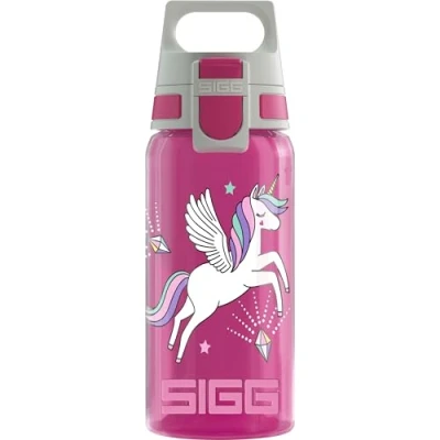 Imagen de Sigg VIVA ONE Unifly cantimplora infantil (0.5 L), botella transparente sin sustancias nocivas con tapa hermética, para niños usar una mano