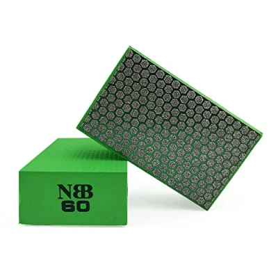 Imagen de NBB almohadilla diamantada para lijar y pulir a mano con diamante galvanizado piedra, mármol, granito, cerámica, azulejo, vidrio, de esponja flexible, forma hexagonal(1, 60#H)
