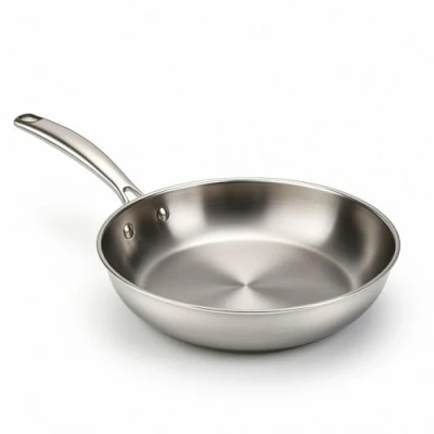 Imagen de WECOOK! PRO Sartén de acero Inoxidable 18/10 26 cm Apta para Inducción, Base Tricapa, Mango Ergonómico y Remachado en inoxidable, Horno 200 C, Lavavajillas, plateado