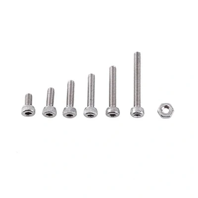 Imagen de 250pcs M2 Tornillos Hexagonales de Acero Inoxidable A2 con Tuercas Rosca Completa Acabado Liso(Cabeza casquillo)