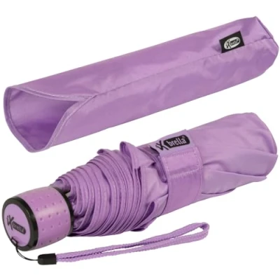 Imagen de iX brella Mini Ultra Light Paraguas de bolsillo para mujer con gran techo extra ligero, Color lila claro., 100 cm, Abrebotellas mano