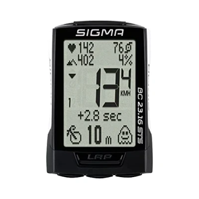 Imagen de SIGMA Sport BC 23.16 STS White Ciclocomputador con Las Funciones de la Bicicleta, altitud y frecuencia Cardiaca, cadencia Gran Capacidad Memoria Velocímetro Bicicleta Blanca
