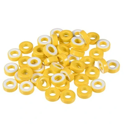 Imagen de 50 anillos de hierro para polvos huesos toroides amarillo y blanco (5,5 x 11,6 4,4 mm)