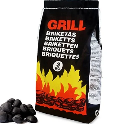 Imagen de Deuba 18kg Briquetas de carbón Vegetal para Barbacoa Grill Parrilla 6x3kg Bajo en Humo y Chispas