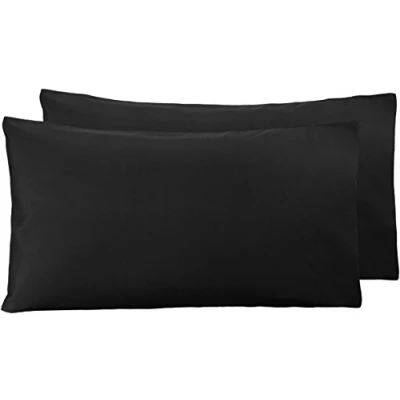 Imagen de Amazon Basics Funda de almohada microfibra, 2 unidades, 50 x 80 cm Negro