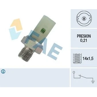 Imagen de FAE 12350 Sensor de Presión Aceite M14x1,5 0,21 RENAULT: CLIO 1, 21 Hatchback, 19 I Hatchback