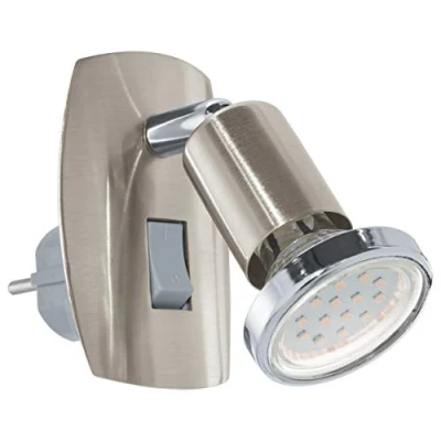 Imagen de Eglo MINI 4 Lámpara (Cepillado, Dormitorio, Interior, GU10, LED, 2.5W) Cromo
