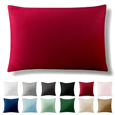 Imagen de Alreya Funda de Almohada Renforcé 100% Algodón 50 x 75 cm Rojo Hipoalergénica con Cremallera YKK