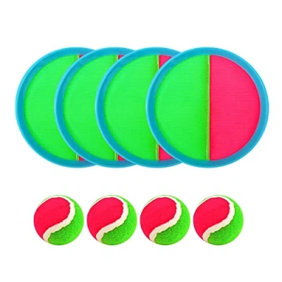 Imagen de Pala y Pelota de Velcro, Juego Pelotas 18X18X1CM, atrapar lanzar, lanzar. 4 Raquetas