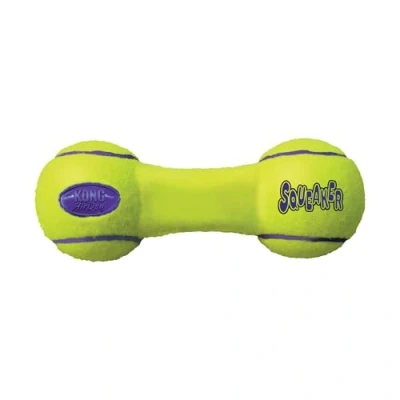 Imagen de KONG AirDog Squeaker Dumbbell Juguete sonoro y saltarín, tejido pelota de tenis Para Perros Medianos