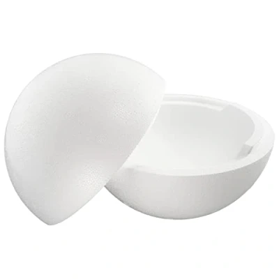 Imagen de Bola de poliestireno 2 Piezas, diámetro 20 cm, Divisible, semicuencos, 1 Pieza, Color Blanco