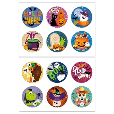 Imagen de Dekora 12 Mini Discos Comestibles de Halloween para Cupcakes, Muffins o Galletas 5,8 cm