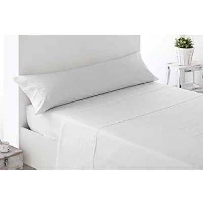 Imagen de Miracle Home Sábana Encimera Ajustable, Suave y Cómoda, Algodón 50% Poliéster, Blanco, Cama 105