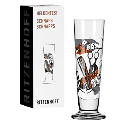 Imagen de Ritzenhoff 1061009 Vaso de Schnapps 40 ml Serie Heldenfest, motivo nº 9 Barber redondo y multicolor Made in Germany