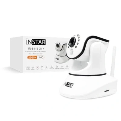 Imagen de INSTAR IN 8415 2K+ Blanco cámara de vigilancia LAN/PoE/WLAN con IA (AI) IP controlable WPA3 WiFi 2,4 y 5 GHz Uso en Interiores PIR PTZ HomeKit MQTT