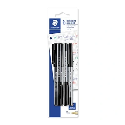 Imagen de Staedtler Medium Stick 430 Bolígrafo (6 unidades), color negro