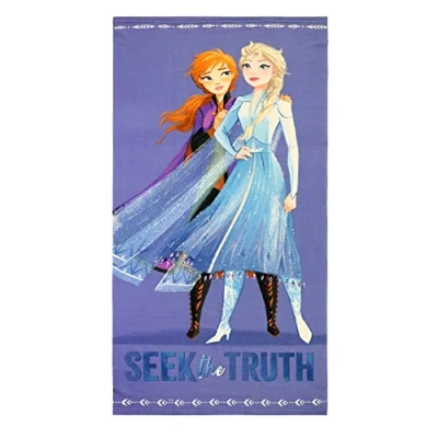 Imagen de CARTOON Toalla de playa Frozen II Disney Elsa Anna microfibra algodón 140 x 70 cm, 100 % poliéster