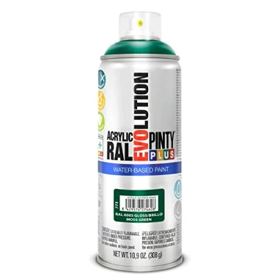 Imagen de Pintura EN Spray PINTYPLUS Evolution Water Based 520CC RAL 6005 Verde Musgo