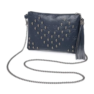 Imagen de Miss Lulu Bolso Clutch Calavera, Bolsos de Mujer Góticos, Mano Fiesta Elegante, Estilo Gótico, Ideal para Eventos Nocturnos y Casuales