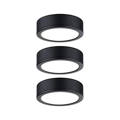 Imagen de Paulmann 99990 Luminaria para muebles LED, juego Pukk, redondo, incl. 3x3,5 W, lámpara de armario, negro, plástico, 2700 K