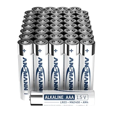 Imagen de ANSMANN Pilas alcalinas AAA LR03 (40 Unidades), Ideal para Dispositivos cotidianos como báscula de Cocina, Mando a Distancia, Reloj Pared, Juguetes, el diseño Puede Variar.