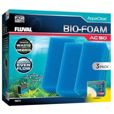 Imagen de Fluval Bio Foam Azul para Filtro Mochila Acuario AquaClear AC50, 3 pc