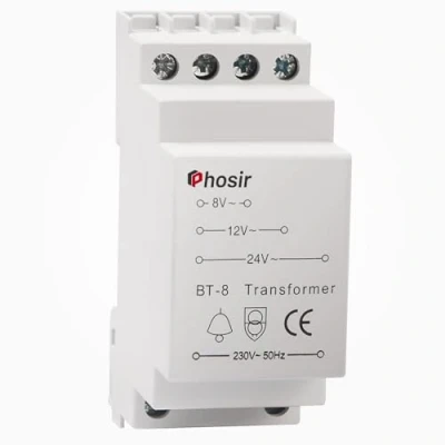 Imagen de Transformador de Timbre se Adapta a Todos Los Timbres,Transformador 220V 12V 8V 24V, Carril DIN Estándar, Hasta 8VA Soporta Múltiples Salidas, Blanc