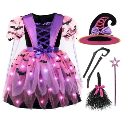 Imagen de Spooktacular Creations Disfraz de Bruja con Luces para Niña