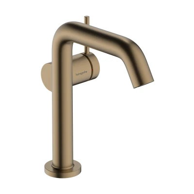 Imagen de hansgrohe Tecturis S Fine grifo lavabo sin desagüe, ahorro de energía (CoolStart), monomando 151 mm, mezclador agua (EcoSmart+), bronce cepillado, 73341140