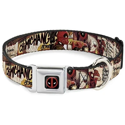 Imagen de Buckle Down Collar de Perro con Hebilla para cinturón Seguridad Deadpool Kills 2 Cover Dynamite Chimichanga Multicolor, 1.5 Pulgadas Ancho, se Adapta a Cuello 18 32 Pulgadas, grande