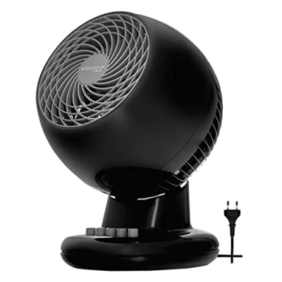 Imagen de Iris Ohyama Woozoo, 13m², Ventilador de mesa, Negro, 3 velocidades, Oscilación, Silencioso, Potente,Escritorio, Portátil, Sobremesa, Table Fan, Ventoinha para el dormitorio, a oficina, Frio, PCF M15