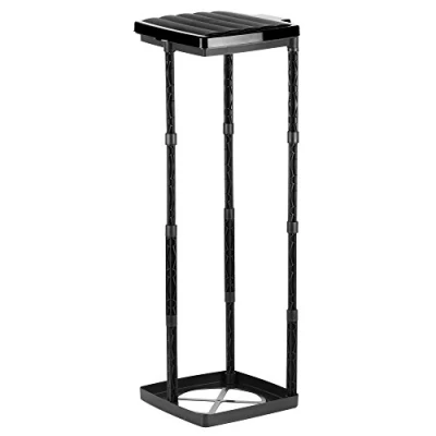 Imagen de Grizzly Portabolsas de basura, 1x cubo basura con tapa negro, sistema enchufable altura regulable anillo sujeción, para bolsas diferentes tamaños 25 120 litros