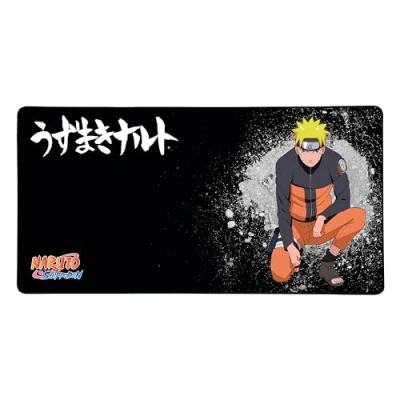 Imagen de Konix Naruto Shippuden Alfombrilla ratón Gaming XXL de 90 x 46 cm Base Antideslizante Goma Diseño Negro
