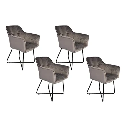 Imagen de SAM Esszimmerstuhl Kirin Silla de diseo, Metal, Antracita, 4 er Set