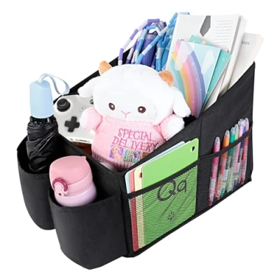 Imagen de AiQInu Organizador de Asiento Automóvil para Delantero o Trasero, Coche Adultos y Niños con Portavasos, Compartimentos Almacenamiento Juguetes, Libros