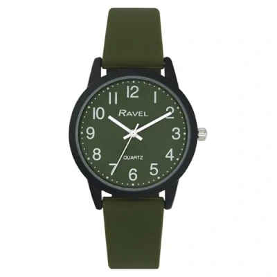 Imagen de Ravel Reloj Summer in Black para Mujer con Correa de Silicona (Caja 37 mm) Cuarzo Analógico R1814.11 Verde Real