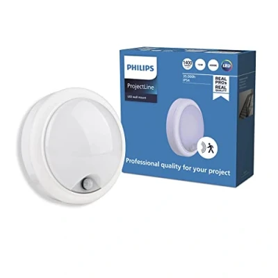 Imagen de Philips Aplique interior/exterior LED ProjectLine redondo 15W, Luz blanca natural (4000k) 1400 lm con sensor de movimiento
