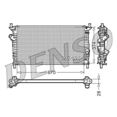 Imagen de DENSO DRM10074 Radiador, refrigeración del motor Aluminio 670 374 28 FORD: Focus 2, C Max, Max CITROËN: Berlingo / First I