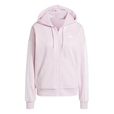 Imagen de adidas Sudadera con Capucha y Cremallera Completa de Forro Polar 3 Rayas para Mujer (Paquete 1)