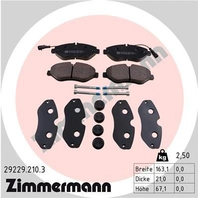 Imagen de ZIMMERMANN 29229.210.3 Juego de pastillas freno con contacto avisador desgaste tornillos Foto correspondiente a la entrega
