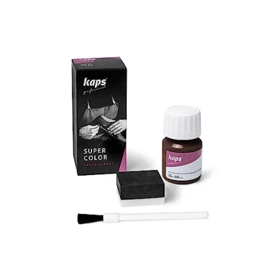 Imagen de Tinte para Zapatos y Bolsos de Cuero Textil con Esponja Brocha, Kaps Super Color, 70 Colores (180 chocolate)