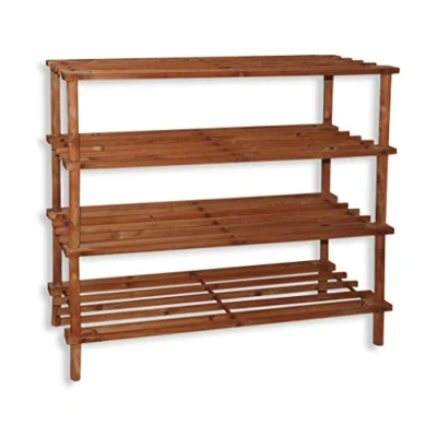 Imagen de HERSIG Estanteria Zapatero Madera Entrada Recibidor 4 Alturas 74 x 26 67 cm Color Caoba
