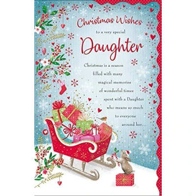 Imagen de Piccadilly Greetings Regal Publishing Tarjeta de felicitación navideña para hija (30,5 x 20,3 cm)
