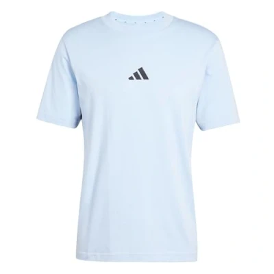 Imagen de adidas Hombre Essential Three Stripes Single Jersey tee, Glow Blue/Black, S