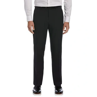 Imagen de Perry Ellis Pantalón de vestir para hombre, ajuste moderno, no necesita planchado, parte delantera plana elástica (tallas la 30 A 42), cuandros negros, 33W x 30L