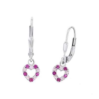 Imagen de Prinzessin Lillifee pendientes plata de ley 925 joyería infantil para las orejas, con circonita sintética, 2,1 cm, plata, corazón, viene en caja regalo joyería, 9082650